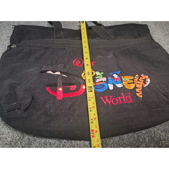 Vintage Walt  Disney World Nylon Blue TOTE Black W/Embroidered Winnie The Pooh - Picture 3 of 4